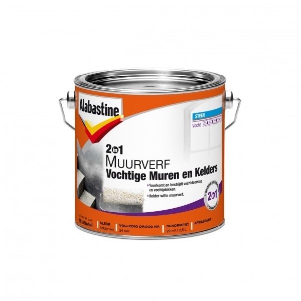 alabastine muurverf 2in1 vochtige muren en kelders 2.5 ltr