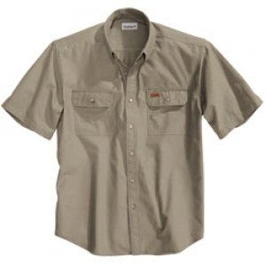 carhartt s-s fort solid shirt dark tan chambray m s200256