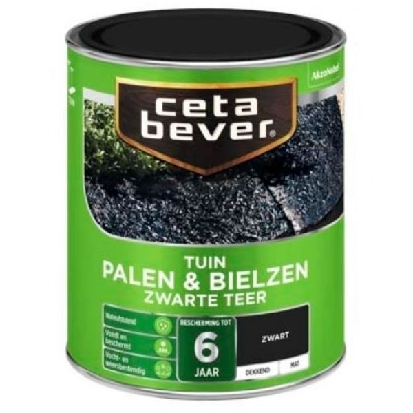 cetabever palen en bielzen zwarte teer 0.75 ltr