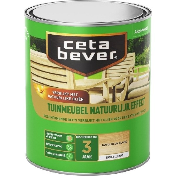 cetabever tuinmeubelbeits natuurlijk effect blank 0.75 ltr