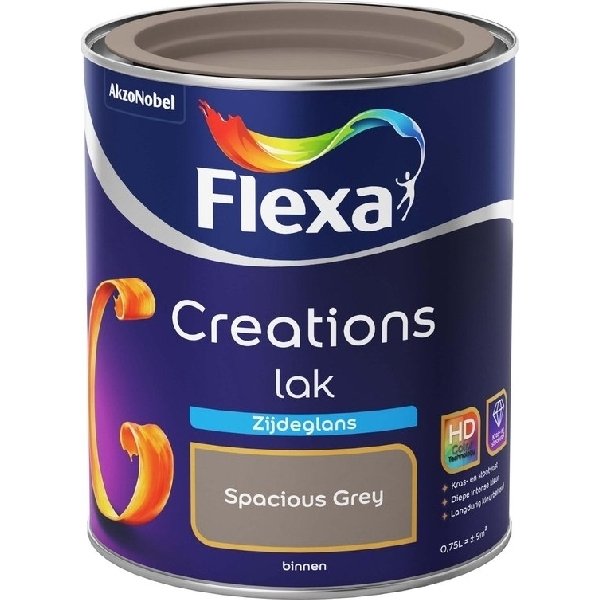 Flexa creations lak zijdeglans 3022 authentic grey 750 ml