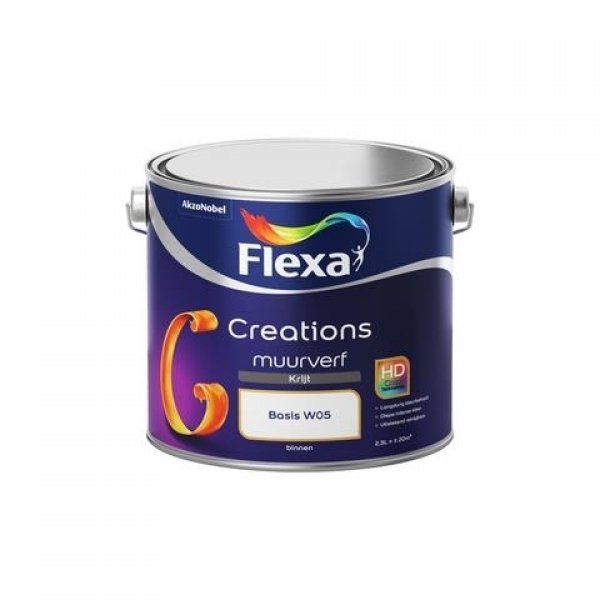 flexa creations muurverf krijt lichte kleur 2.5 ltr