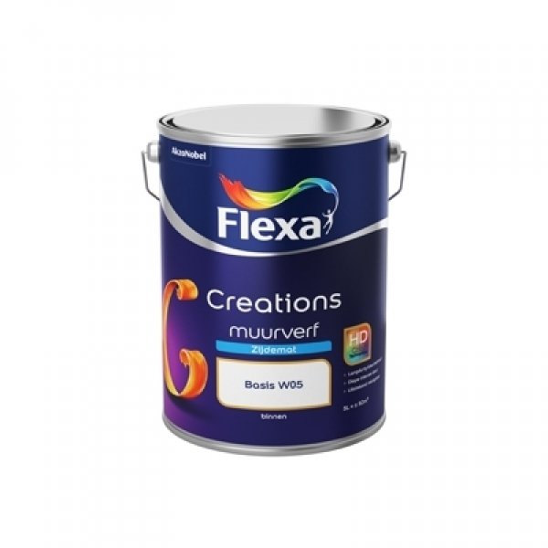 flexa creations muurverf zijdemat wit 2.5 ltr