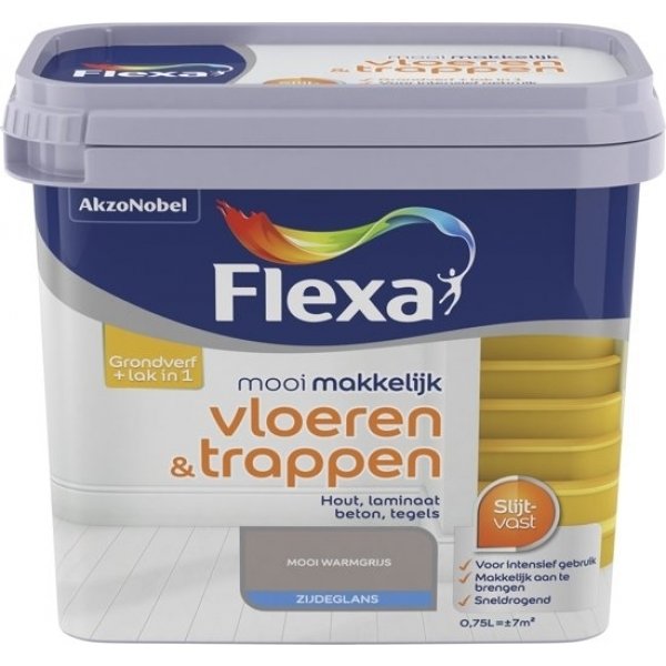 Flexa mooi makkelijk vloer en trap donkergrijs 0.75 ltr