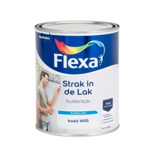 flexa strak in de lak zijdeglans donkere kleur 0.5 ltr