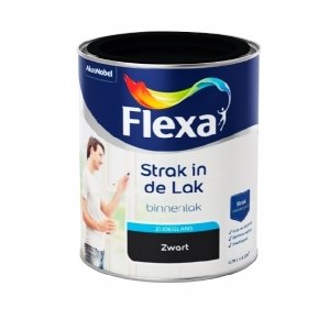 Flexa strak in de lak zijdeglans watergedragen antracietgrijs 0.25 ltr