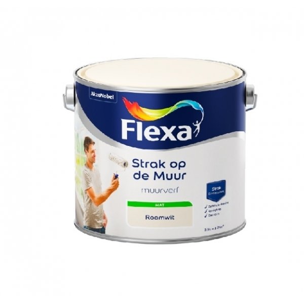 Flexa strak op de muur muurverf ral 9001 2.5 ltr