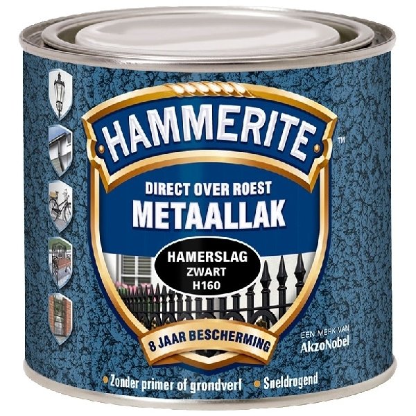 Hammerite hamerslag h160 zwart 2.5 lt