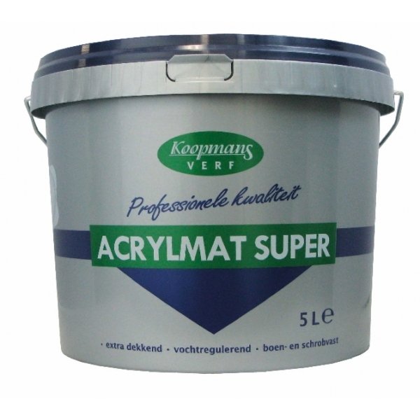 koopmans acrylmat super donkere kleur 5 l