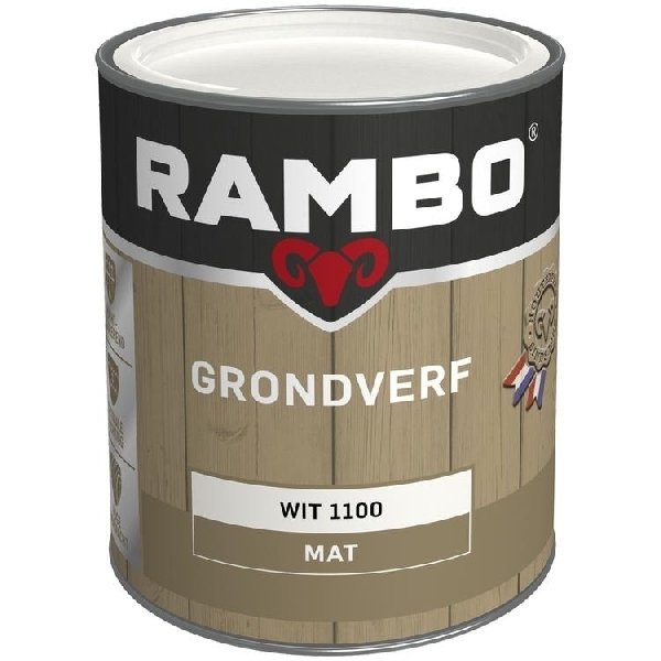 rambo grondverf hout buiten dekkend 1100 wit 750 ml