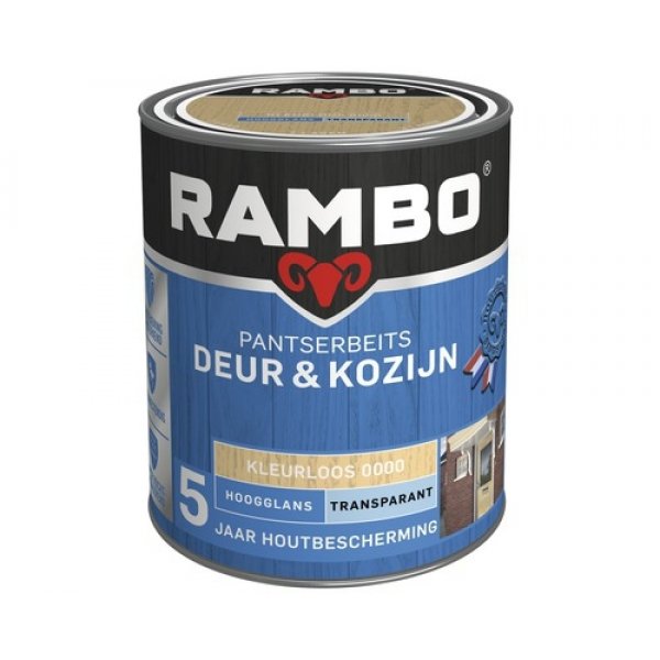 Rambo pantserbeits deur en kozijn hoogglans transparant kleurloos 750 ml