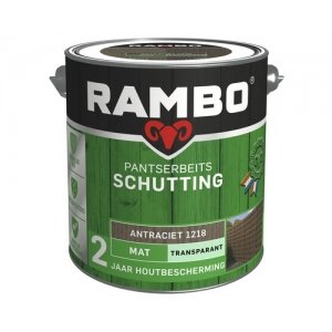 rambo pantserbeits schutting mat transparant 1218 antraciet 2.5 ltr