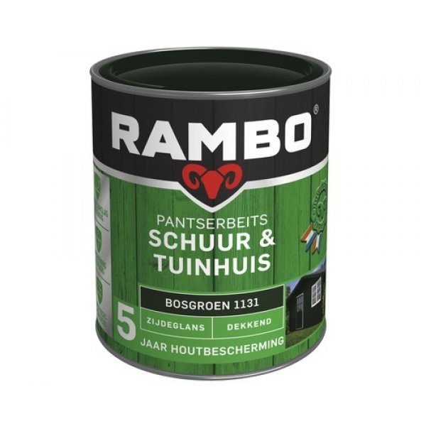 Rambo pantserbeits schuur en tuinhuis zijdeglans dekkend 1216 antraciet 2.5 ltr