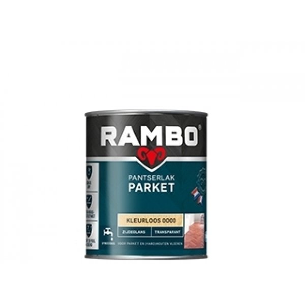 rambo pantserlak parket transparant zijdeglans kleurloos 1.25 ltr