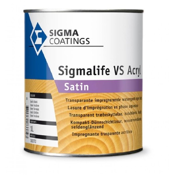 sigma sigmalife vs acryl satin kleur 2.5 ltr