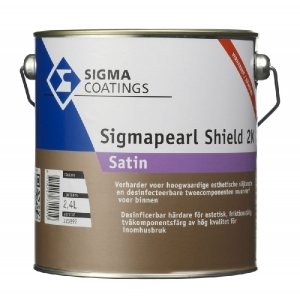 sigma sigmapearl shield 2k satin set incl.verharder lichte kleur 5 ltr