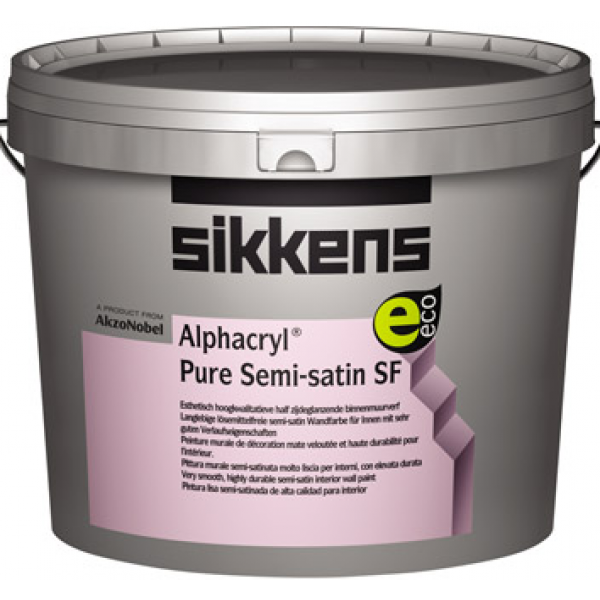 sikkens alphacryl pure semi satin sf donkere kleur 10 ltr