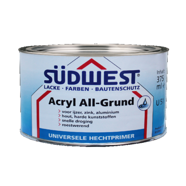 Sudwest acryl allgrund u51 9105 zwart 2.5 ltr