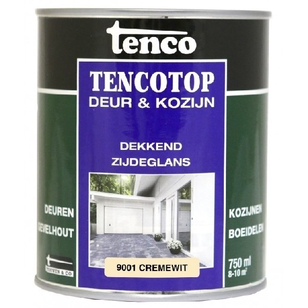 tenco tencotop deur en kozijn dekkend zijdeglans 11 cremewit 250 ml