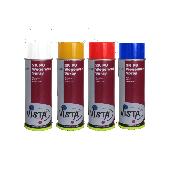 Vista 2k pu wegenverf spray geel 500 ml