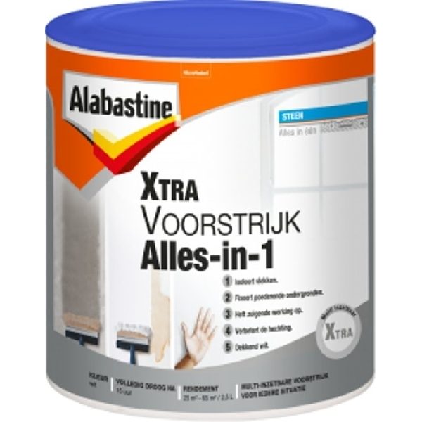 Alabastine xtra voorstrijk alles-in-1 wit 1 ltr